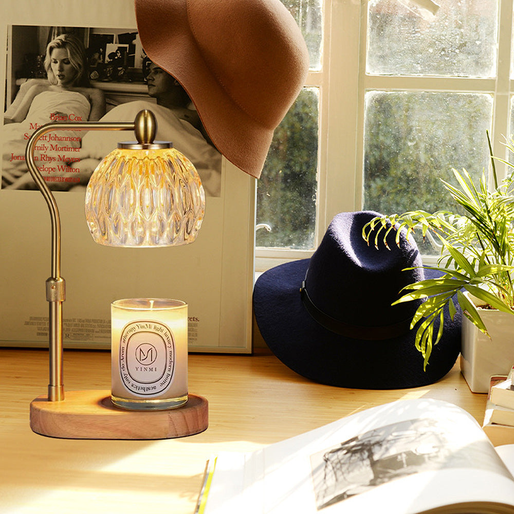 Contemporary Simple Glass Gold Bedroom Candle Warmer Light