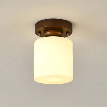 Simple Square White Semi-Flush Hallway Ceiling Light