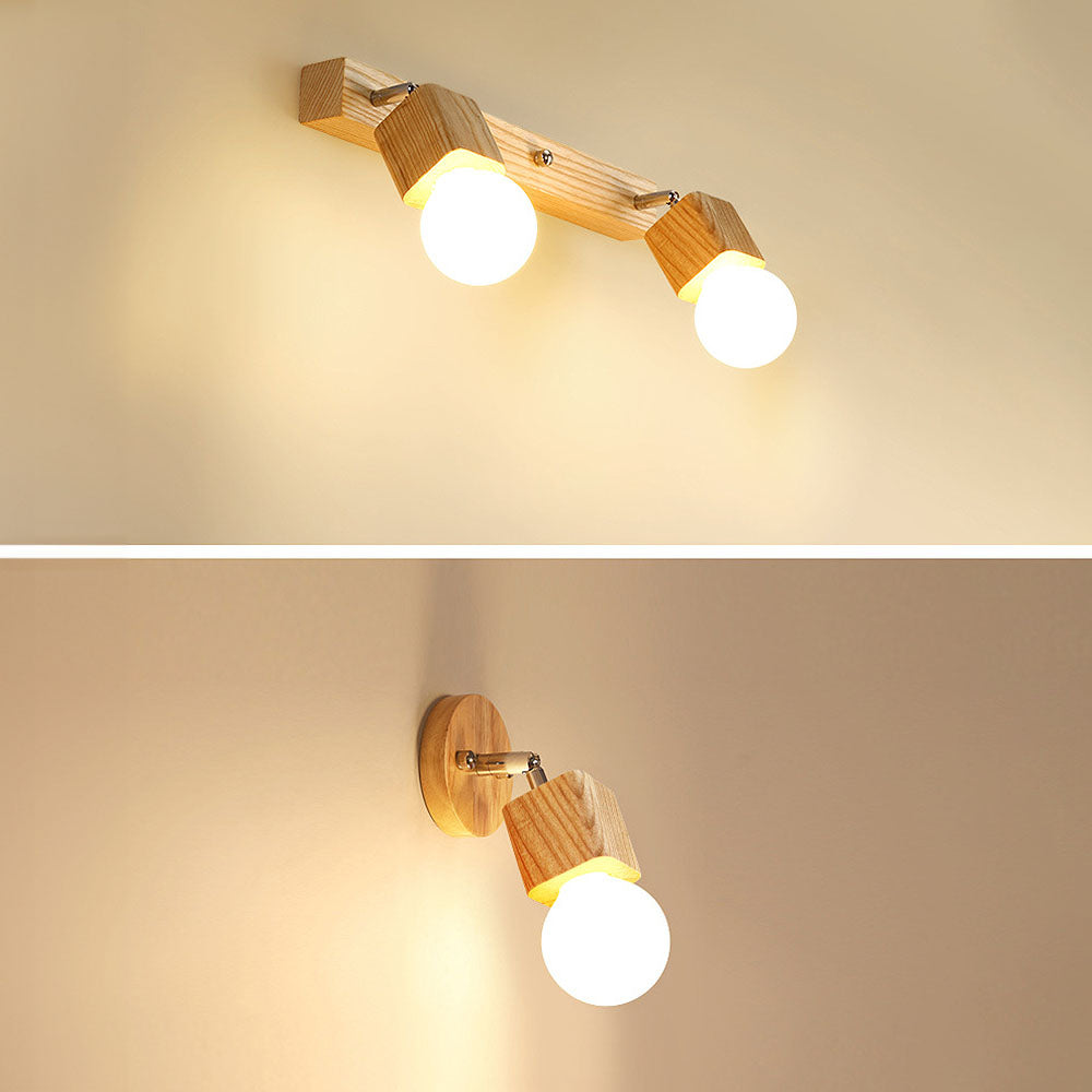 Creative Spotlights Mirror Lamp Wood Ceiling Lights