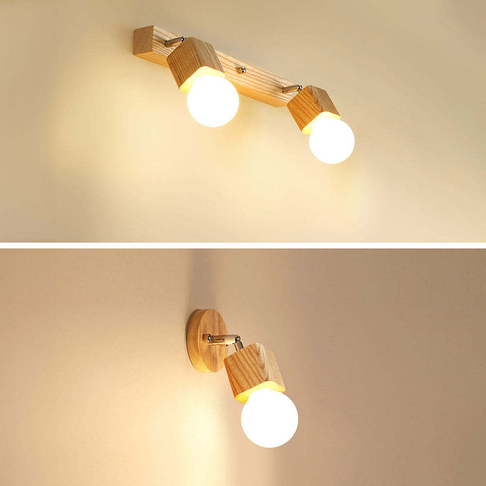 Creative Spotlights Mirror Lamp Wood Ceiling Lights