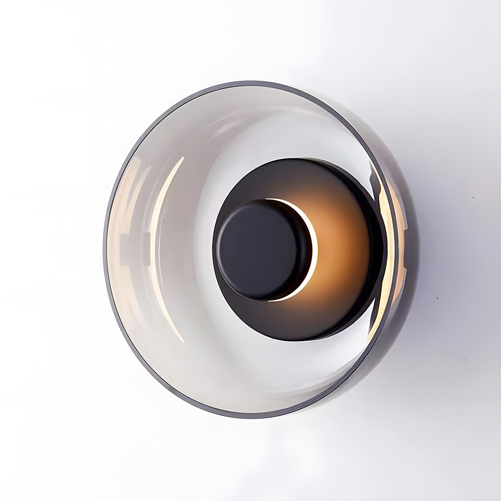 Modern Industrial Glass Wall Lights Pairs For Bedroom