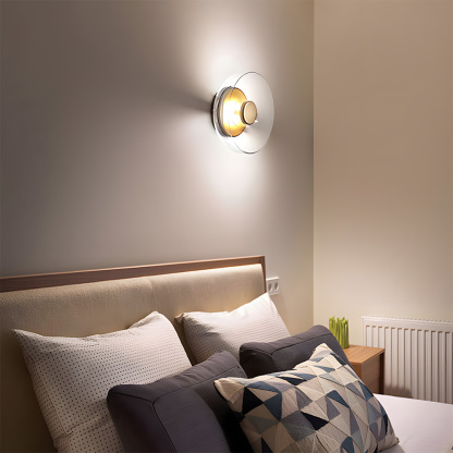 Modern Industrial Glass Wall Lights Pairs For Bedroom