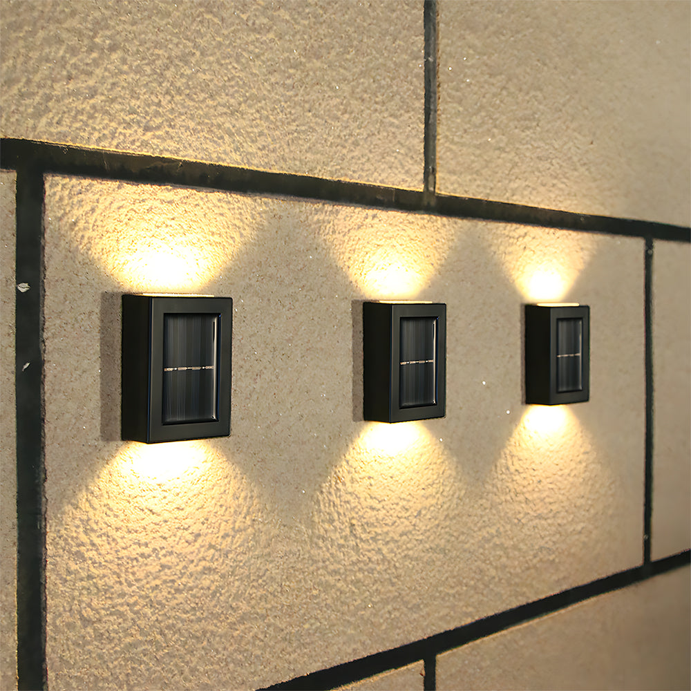 Modern Black Solar IP55 Up Down Outdoor Wall Lights