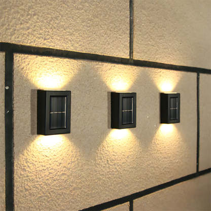 Modern Black Solar IP55 Up Down Outdoor Wall Lights