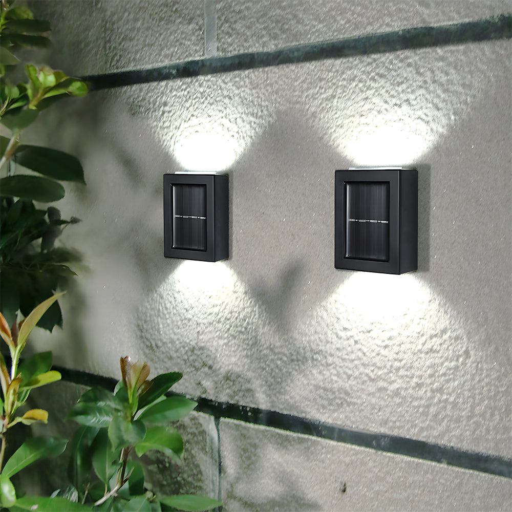 Modern Black Solar IP55 Up Down Outdoor Wall Lights