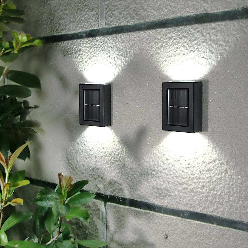 Modern Black Solar IP55 Up Down Outdoor Wall Lights