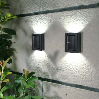 Modern Black Solar IP55 Up Down Outdoor Wall Lights