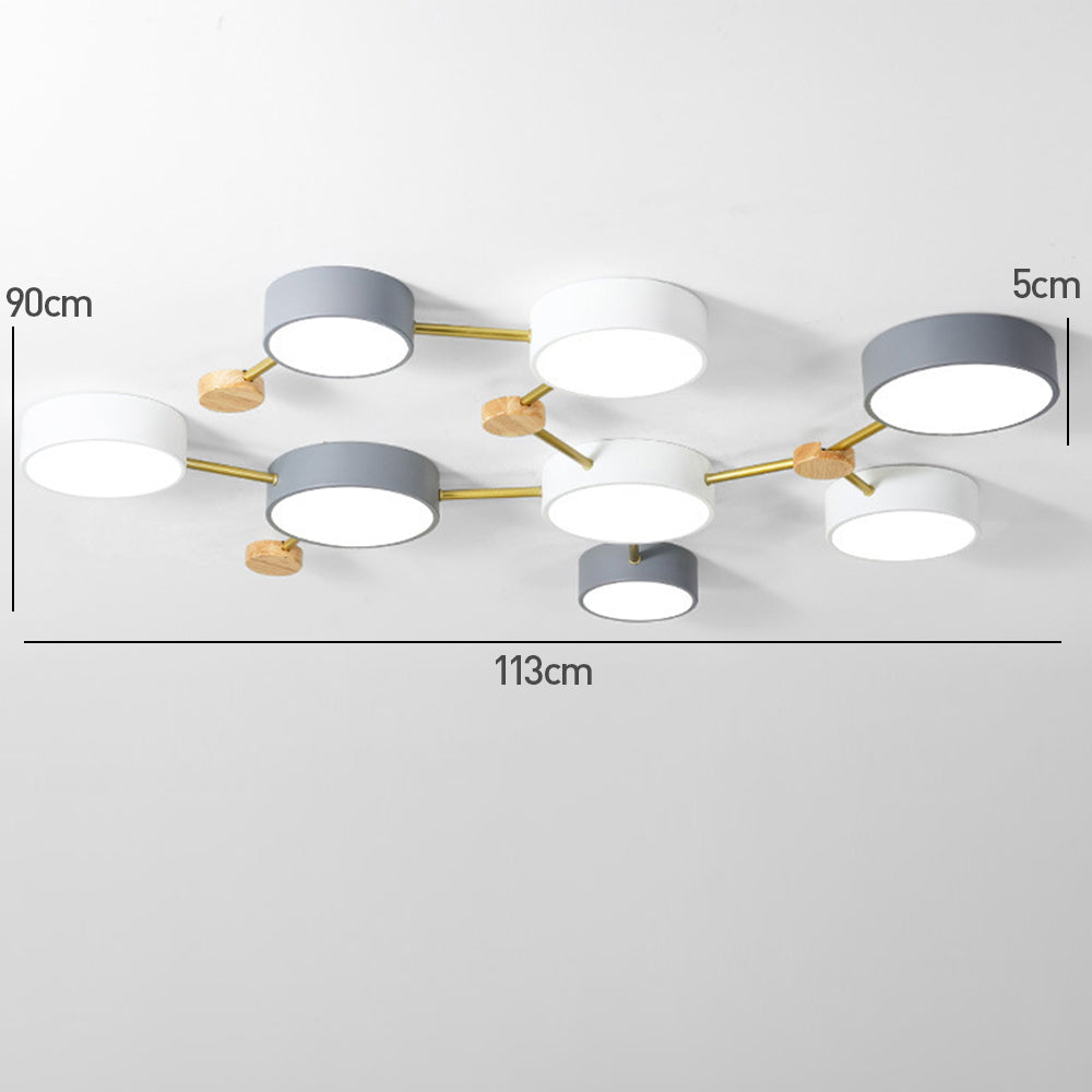 Simple Nordic Iron LED White Bedroom Ceiling Lights