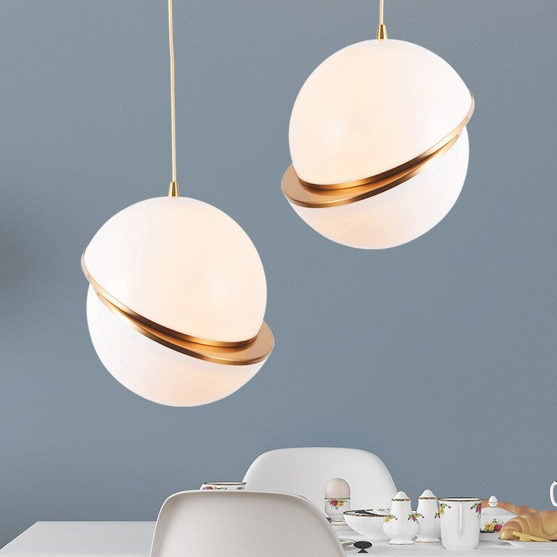 Modern White Misplaced Ball Pendant Light