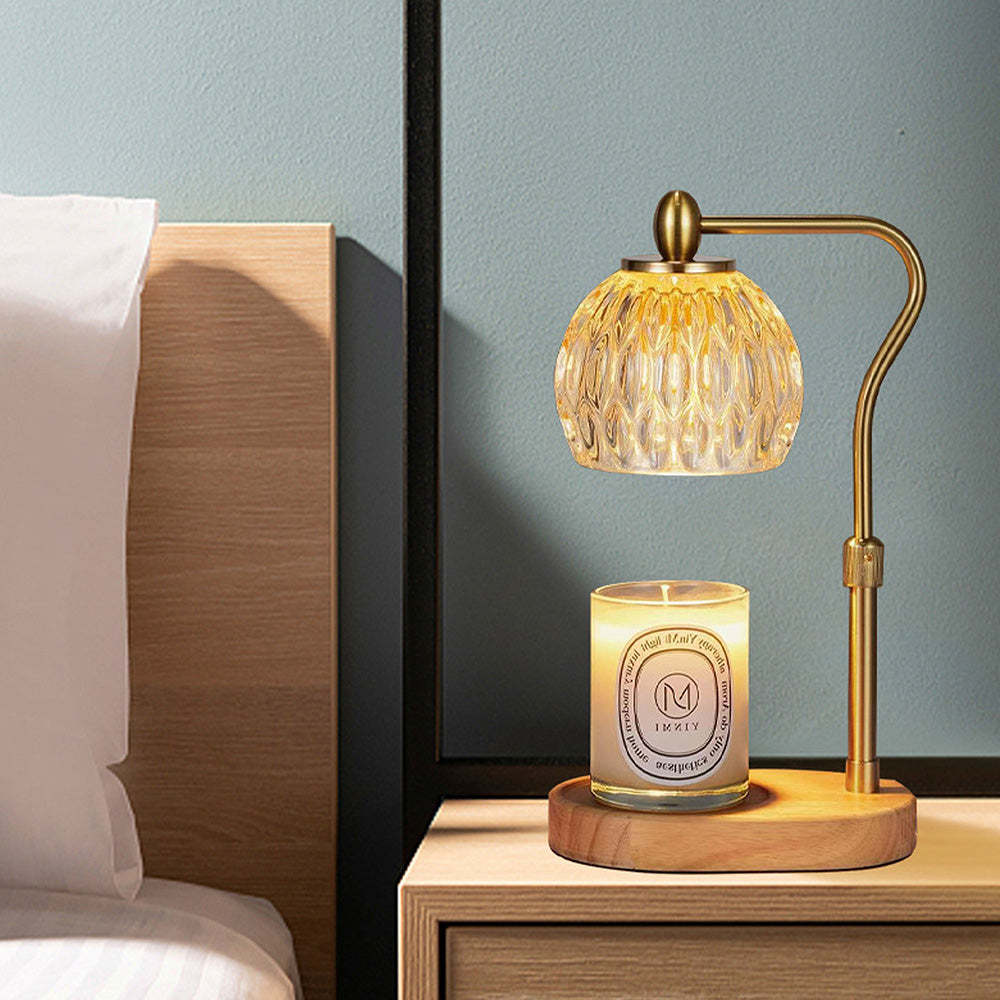 Contemporary Simple Glass Gold Bedroom Candle Warmer Light
