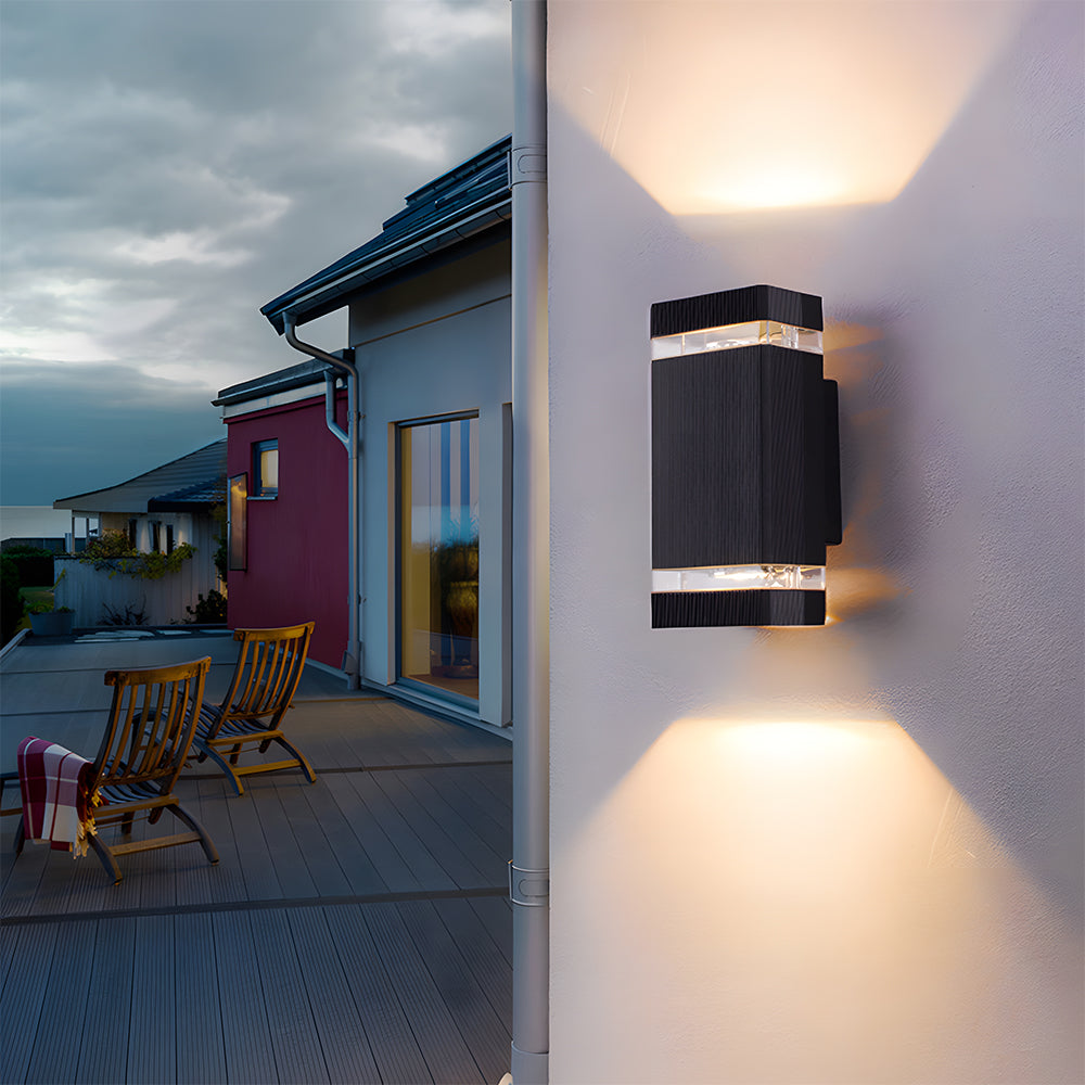 Nordic Elegant Textured Black Aluminum Rustproof Outdoor Wall Lights for Garden Patio
