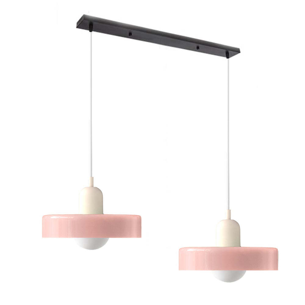 2 Lights Modern Coloured Glass Pendant Light