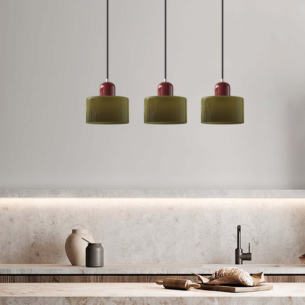 Contemporary 3-Heads Glass Pendant Light For Kitchen