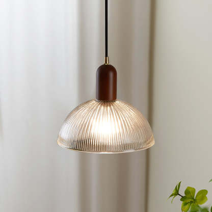 Simple Wood Living Room Clear Pendant Light