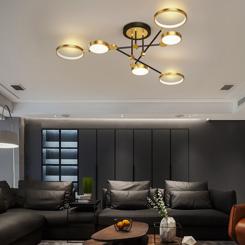 Modern LED Gold and Black Bedroom Ceiling Light