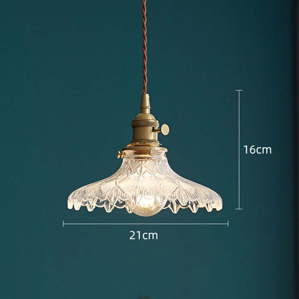 Vintage Glass Transparent Pendant Lighting For Bedroom