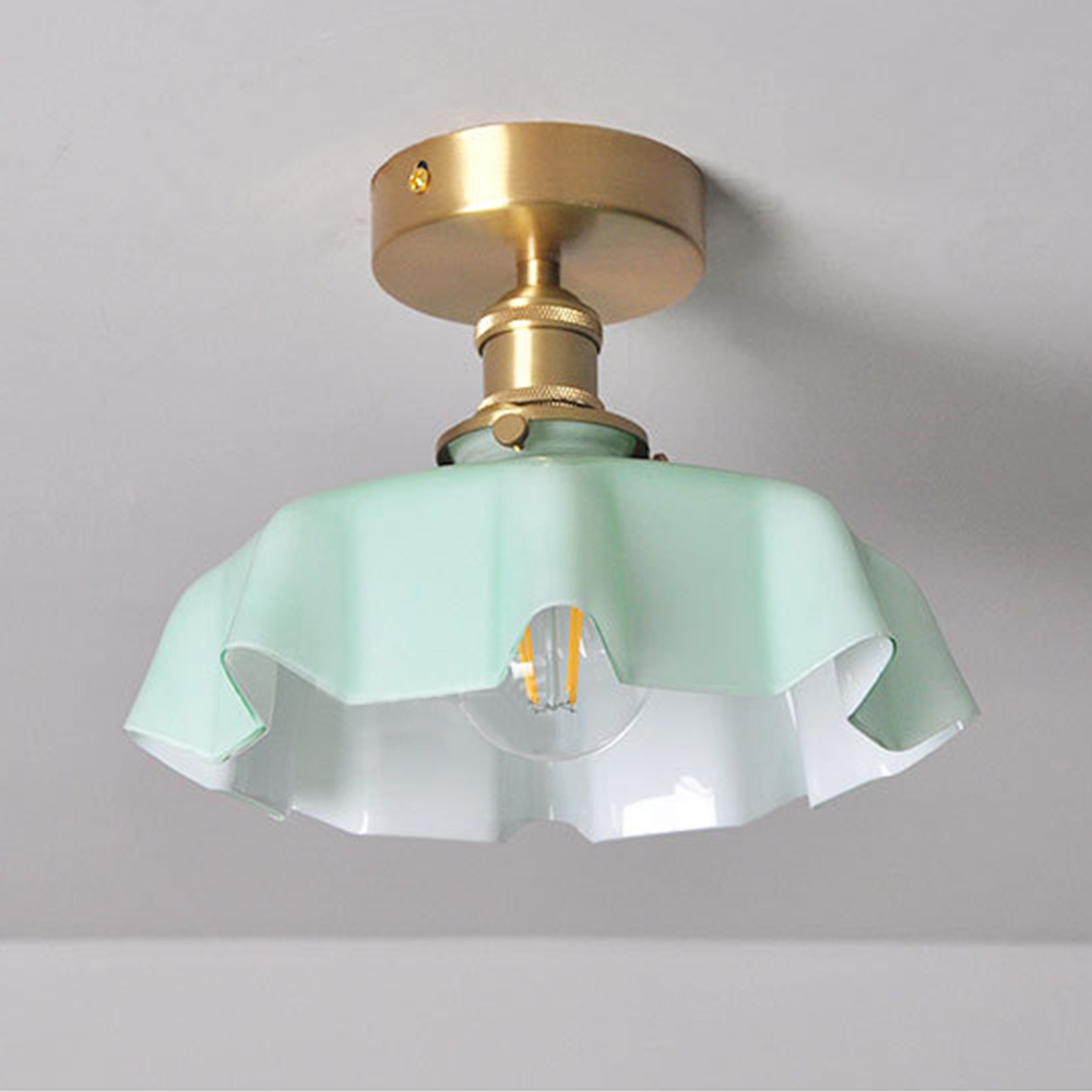 Flower Shaped GlassCeiling Light Macaron Color Ceiling Lamp -Homdiy