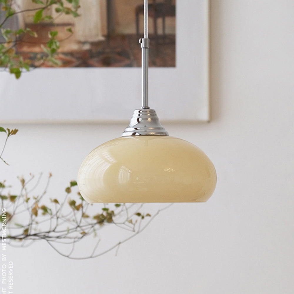 Contemporary Round White Bedside Pendant Lights