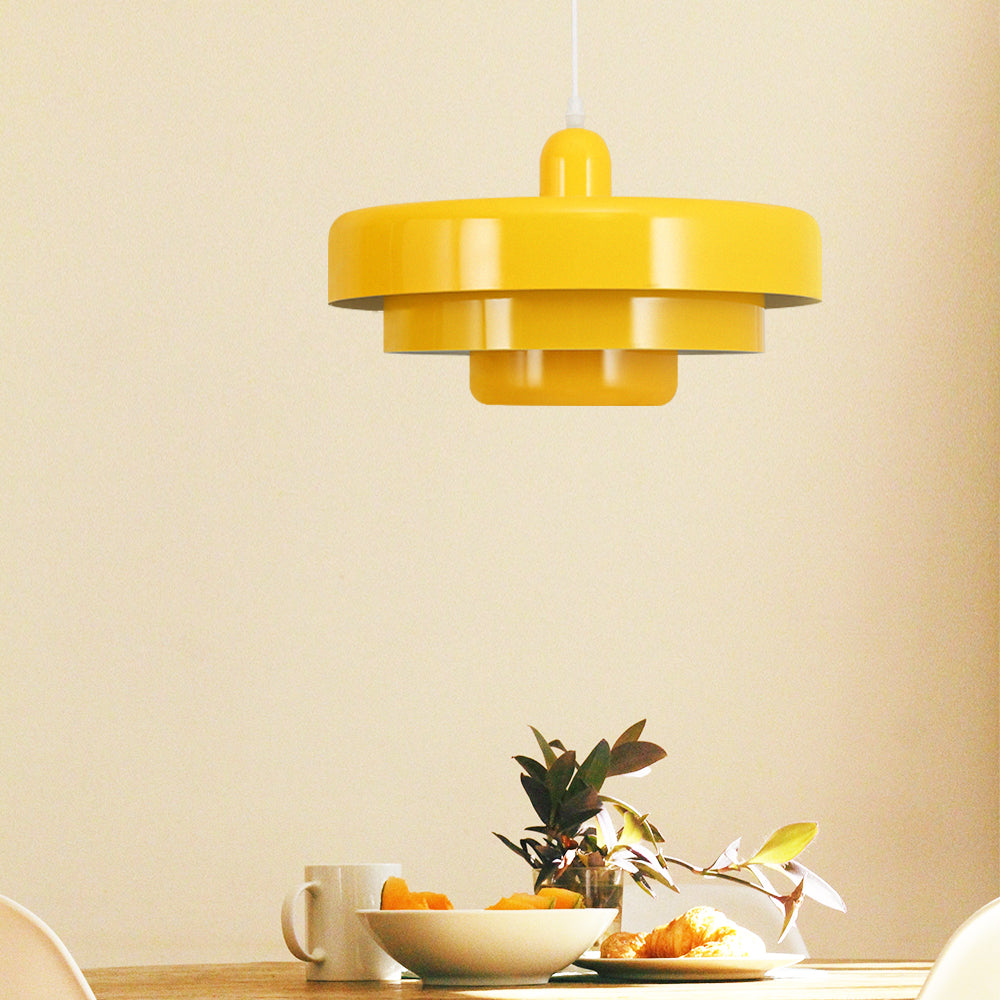 Medieval Danish Retro Yellow Bauhaus Ceiling Pendant Light