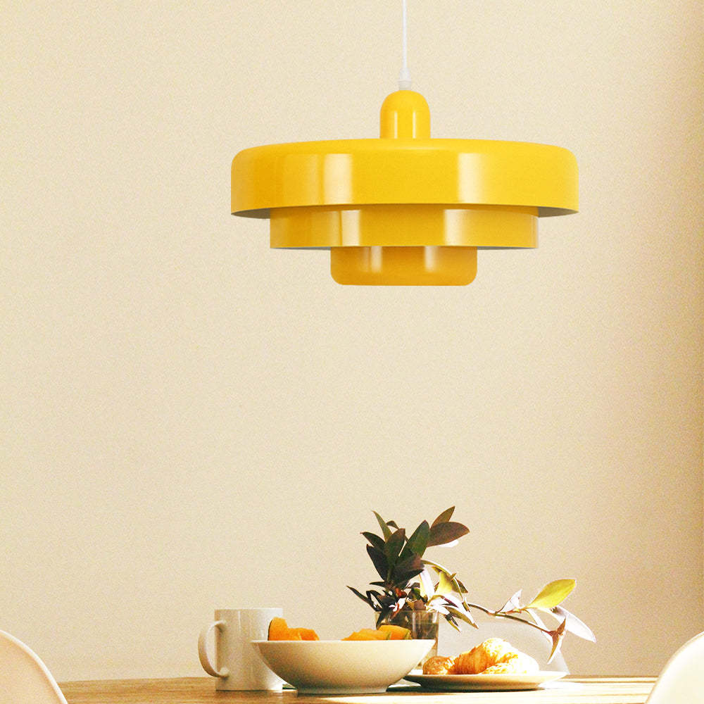 Medieval Danish Retro Yellow Bauhaus Ceiling Pendant Light