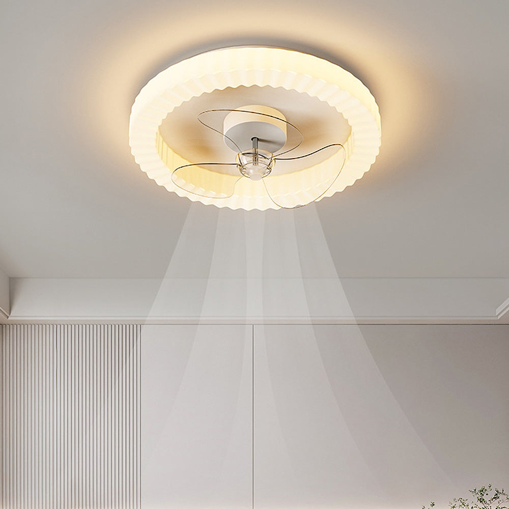 White Round Design Ceiling Fan With LED Lighting