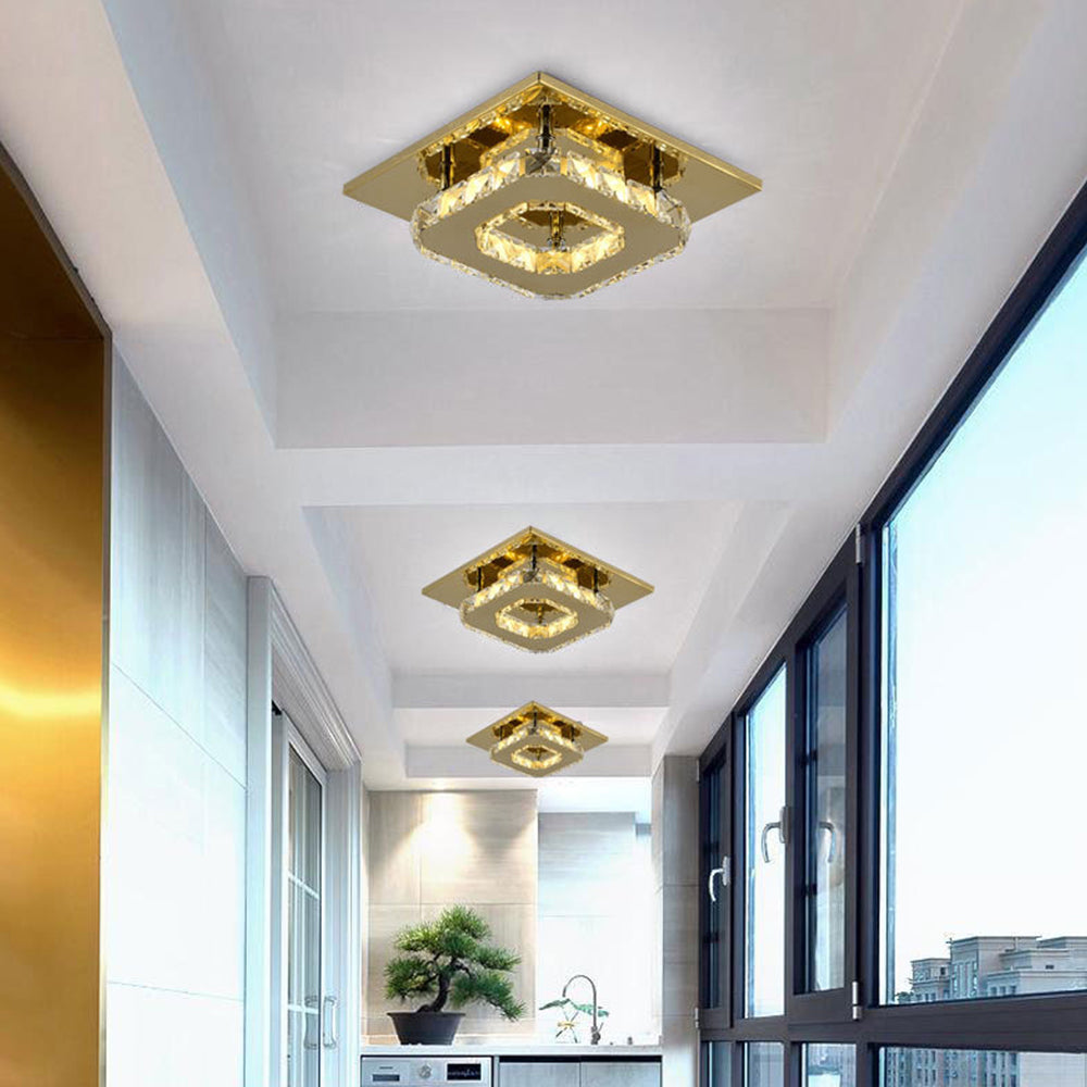 Contemporary Luxurious Crystal Hallway LED Ceiling Lights