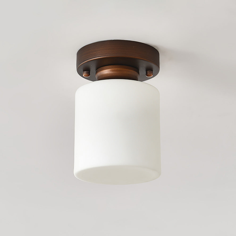 Simple Square White Semi-Flush Hallway Ceiling Light