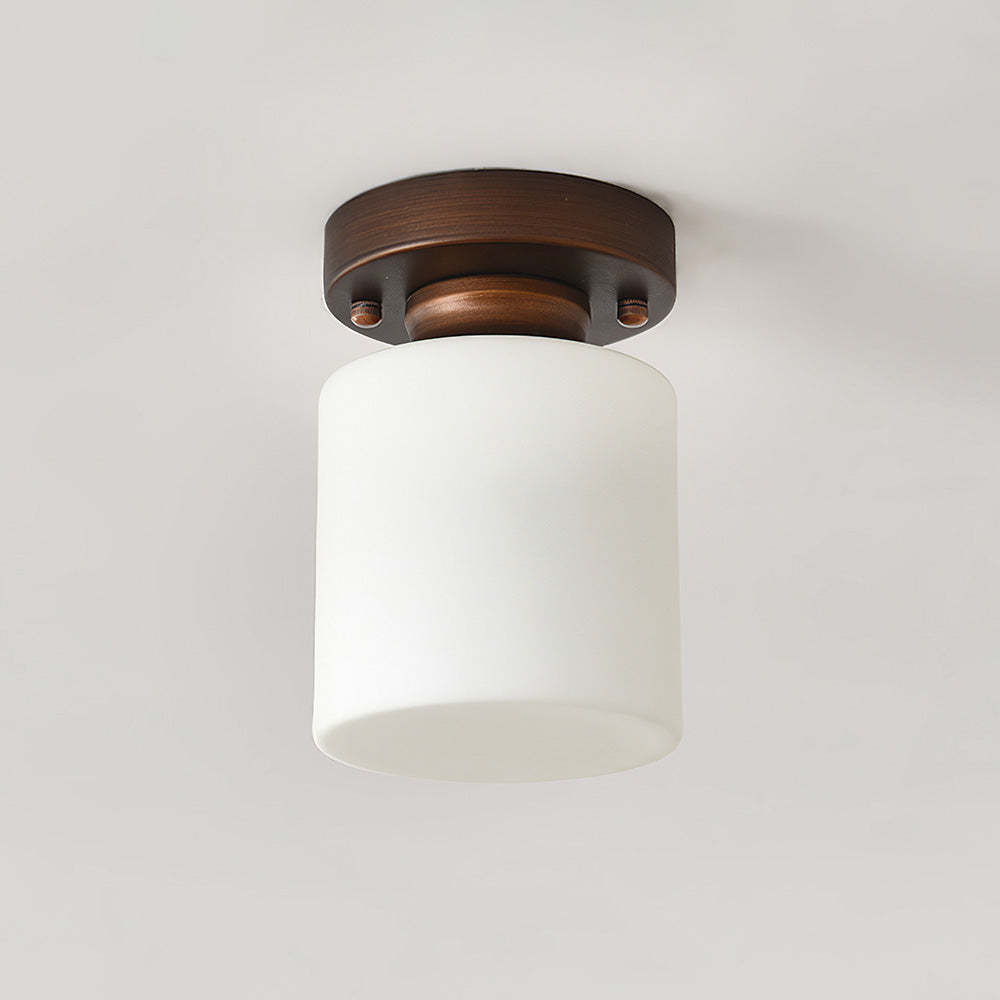 Simple Square White Semi-Flush Hallway Ceiling Light