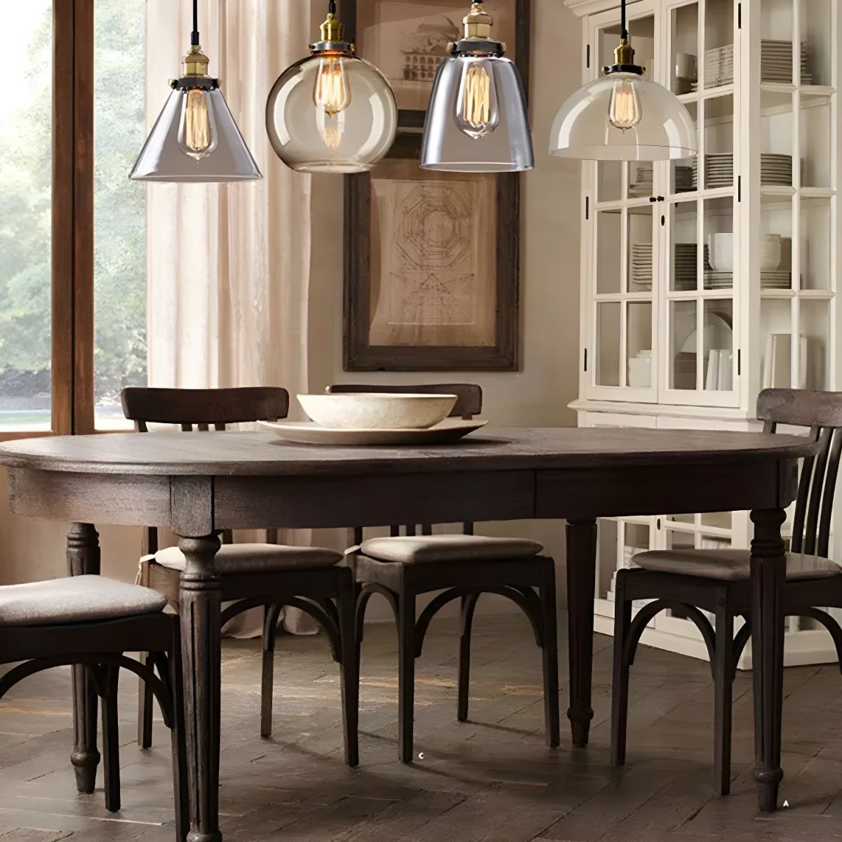 Nordic Simple Clear Glass Bedside Pendant Lighting