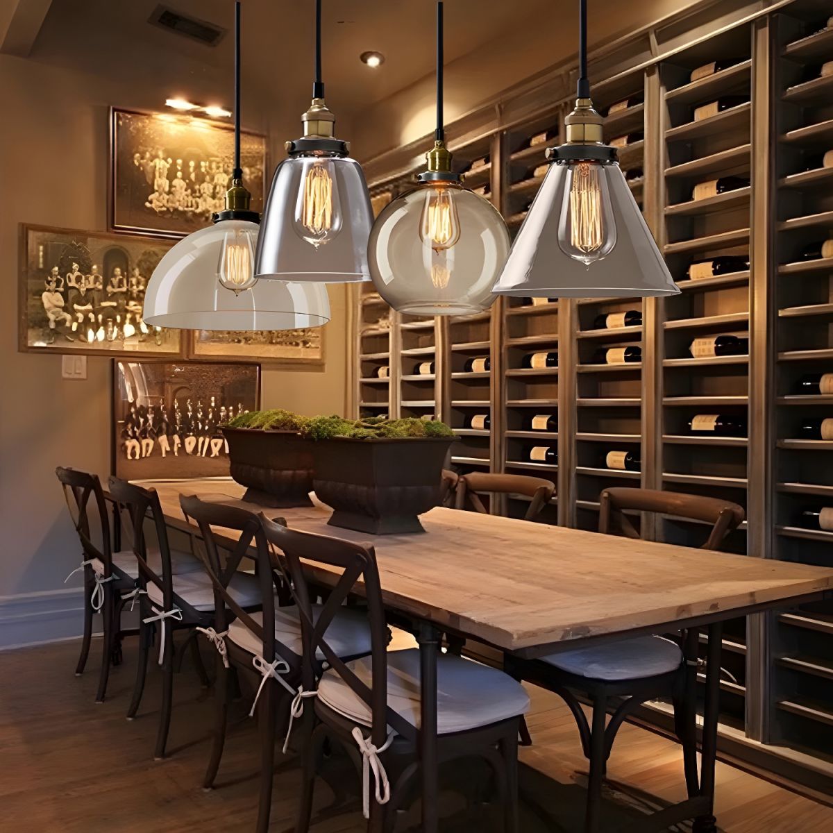 Nordic Simple Clear Glass Bedside Pendant Lighting