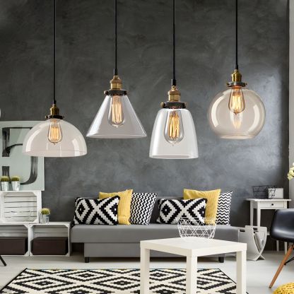 Nordic Simple Clear Glass Bedside Pendant Lighting