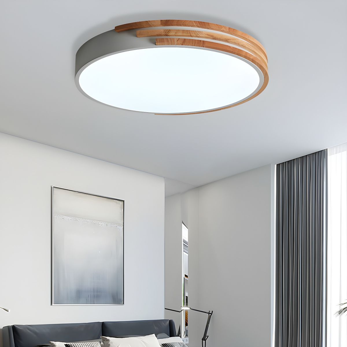 Modern Wood LED Ceiling Lights For Bedroom