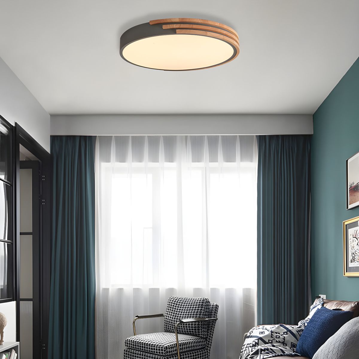 Modern Wood LED Ceiling Lights For Bedroom