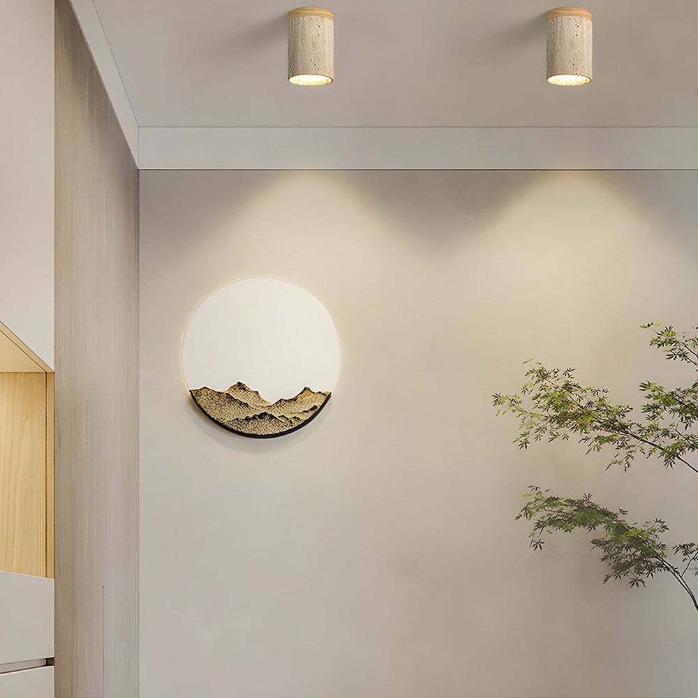 Stone Simplicity Cylindrical Hallway Ceiling Light