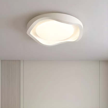Geometric LED White Flush Mount Ceiling Light