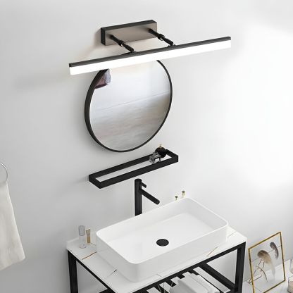 Black Modern Metal Long Wall Light For Bathroom
