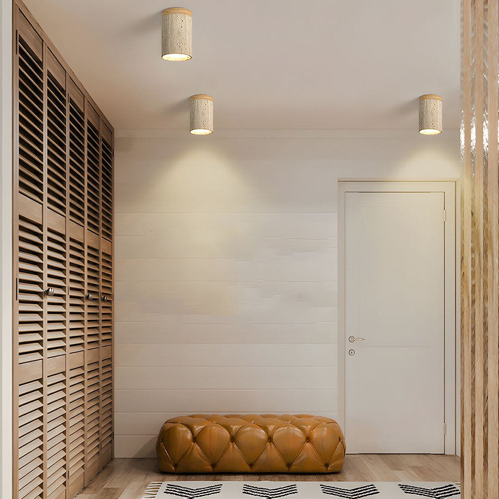 Stone Simplicity Cylindrical Hallway Ceiling Light