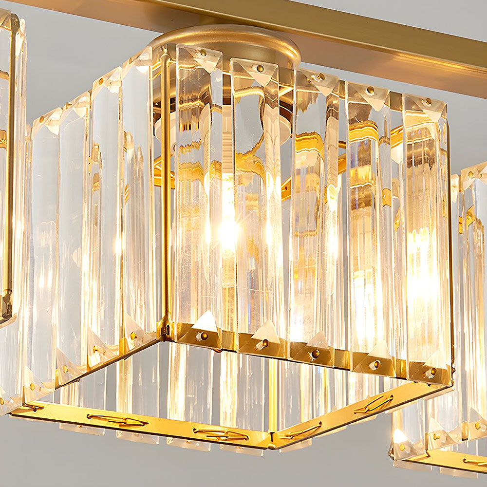 Nordic Multi-Head Designer Long Gold Island Lamps