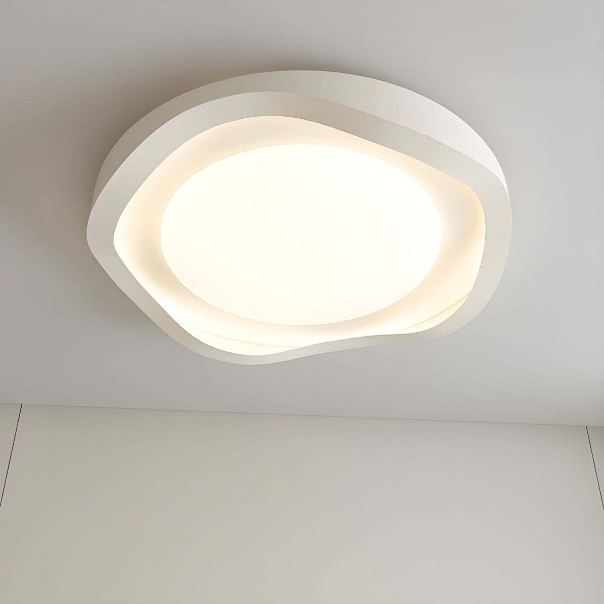 Geometric LED White Flush Mount Ceiling Light