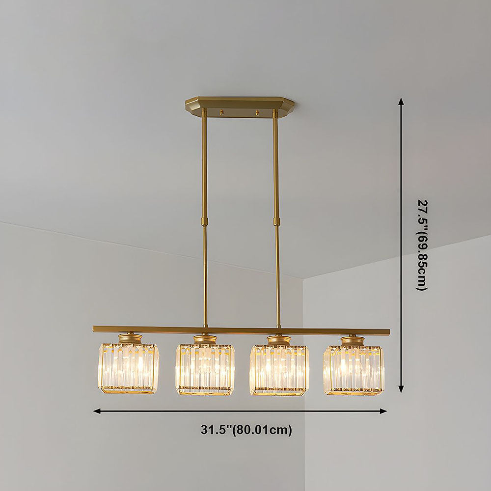 Nordic Multi-Head Designer Long Gold Island Lamps