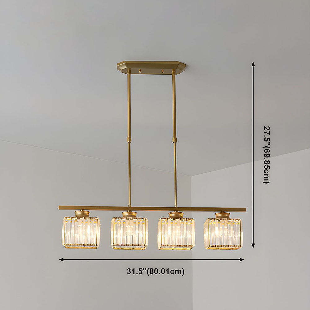 Nordic Multi-Head Designer Long Gold Island Lamps
