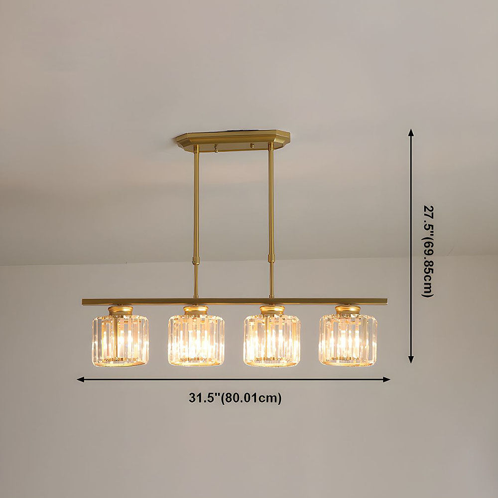 Nordic Multi-Head Designer Long Gold Island Lamps