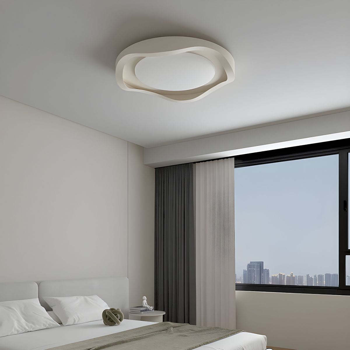 Geometric LED White Flush Mount Ceiling Light