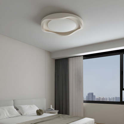 Geometric LED White Flush Mount Ceiling Light