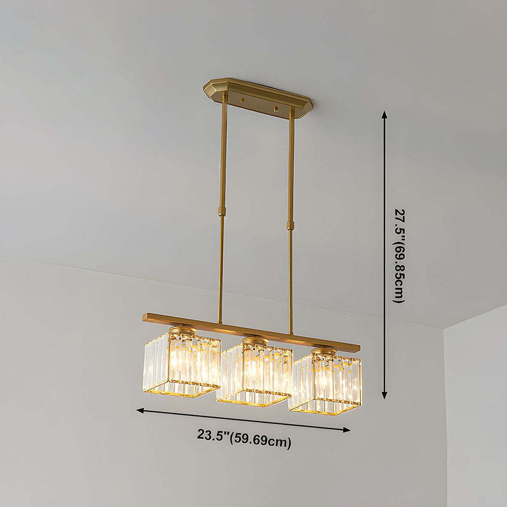 Nordic Multi-Head Designer Long Gold Island Lamps