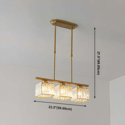 Nordic Multi-Head Designer Long Gold Island Lamps