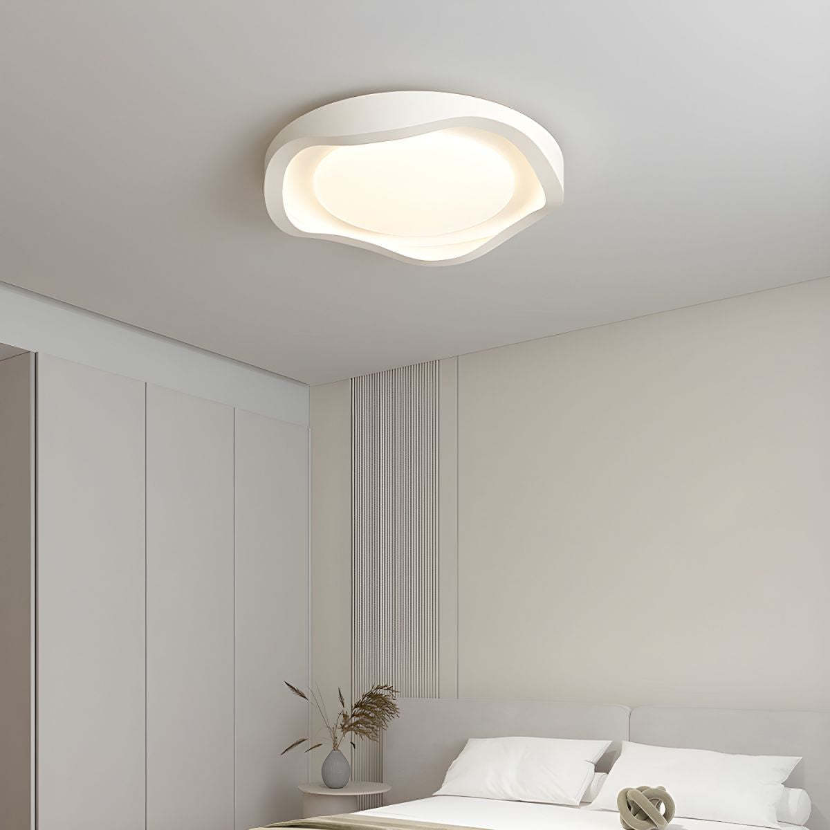 Geometric LED White Flush Mount Ceiling Light