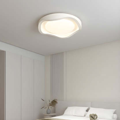 Geometric LED White Flush Mount Ceiling Light