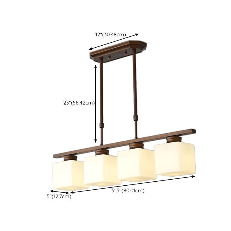 Simple Multi-Head Glass Kitchen Island Ceiling Lighting