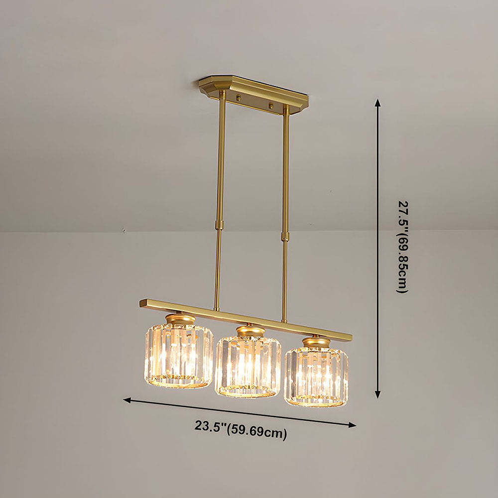 Nordic Multi-Head Designer Long Gold Island Lamps